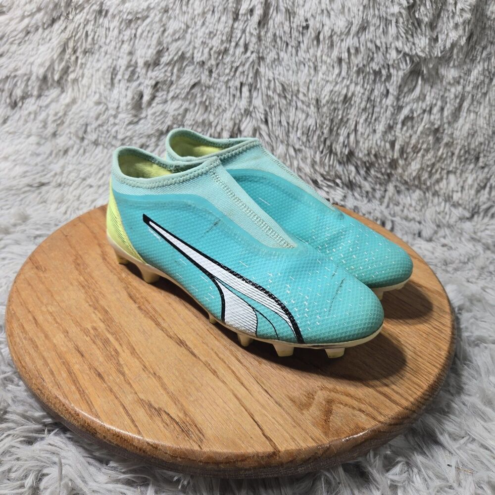 Puma Ultra Match +LL Laceless Cleats FG/AG Mens Size 5 Green Teal Grip 107229-03